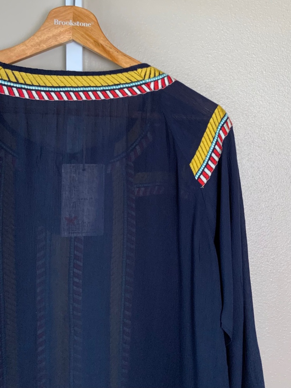 THML Embroidered Tassel Tie 3/4 Sleeve Top - Picture 13 of 16